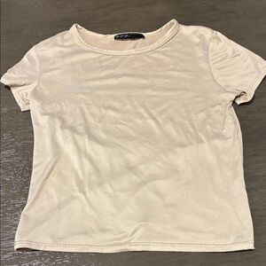 Express Beige Short Sleeve Tee